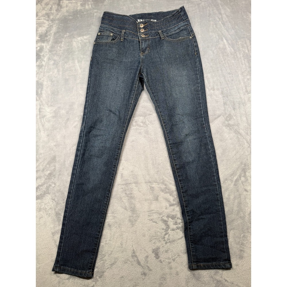 Vantage Skinny Jeans Womens 9 Blue Denim Stretch Streetwear Waistband Button Fly